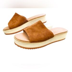Matisse Jackie Platform Mule Sandal In Brown Suede Size 9‎